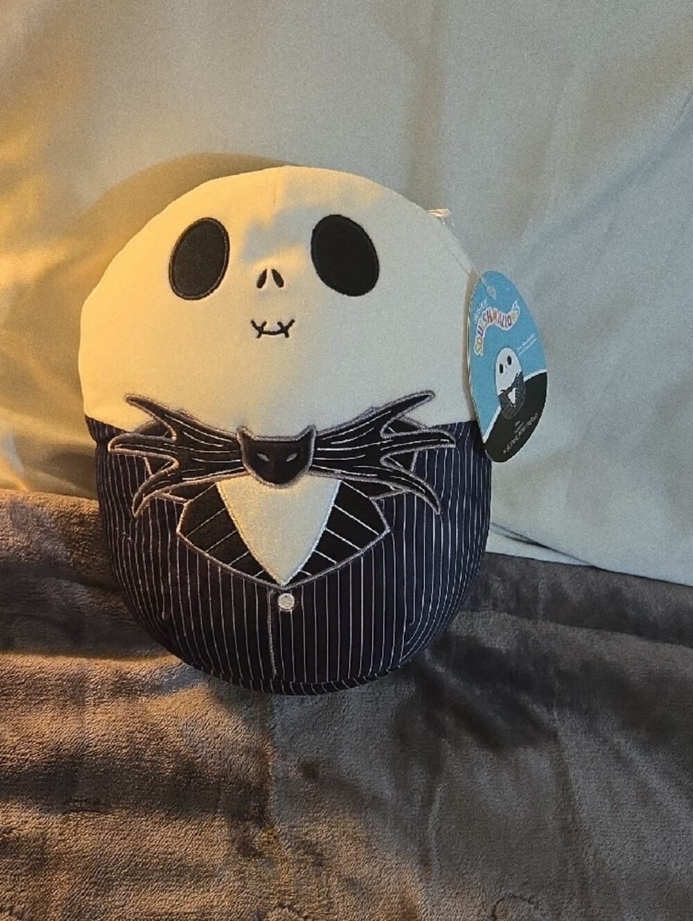 Nightmare Jack Skellington Plush Squishmallow With Soft Pumpkin - Black & White - Picture 3 of 4